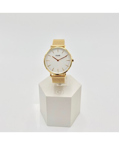 Montre CLUSE Boho chic Mesh white Gold